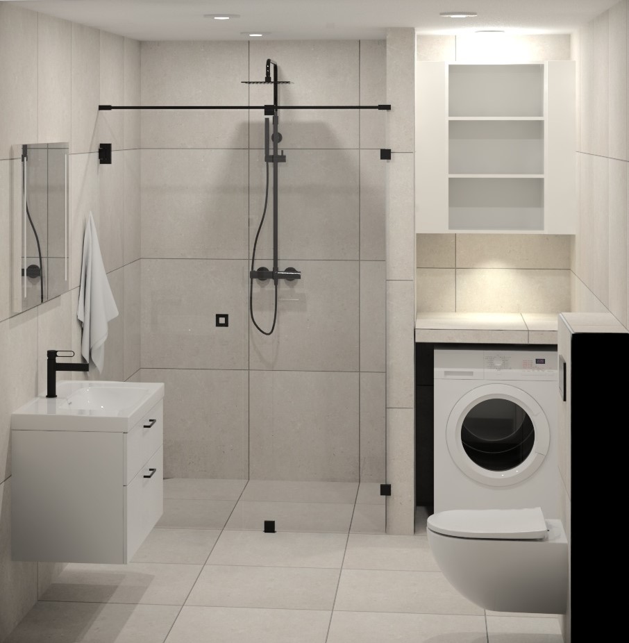 3D ritning på badrumsrenovering